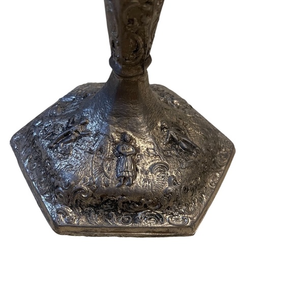 Vintage Hand Chase Silver Plated Barbour & Other Dutch Repousse Candlesticks - Picture 7 of 16